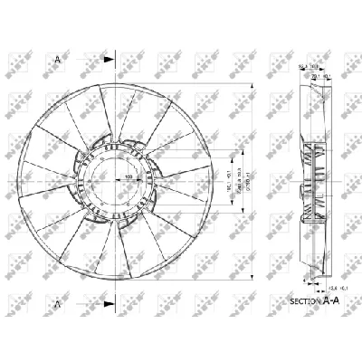 Rotor ventilatora, hlađenje motora NRF NRF 49801 IC-E27193