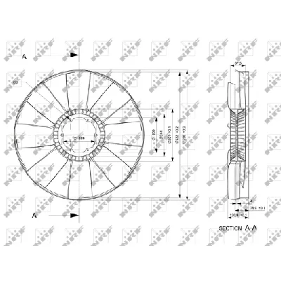 Rotor ventilatora, hlađenje motora NRF NRF 49802 IC-E27194