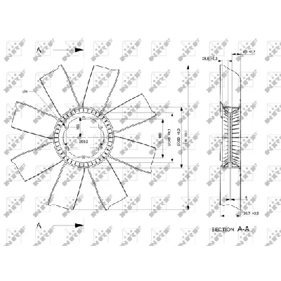 Rotor ventilatora, hlađenje motora NRF NRF 49804 IC-E27196