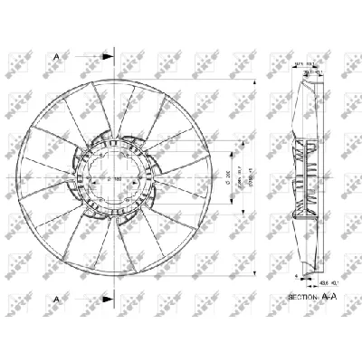 Rotor ventilatora, hlađenje motora NRF NRF 49806 IC-E27198