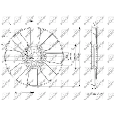 Rotor ventilatora, hlađenje motora NRF NRF 49807 IC-E27199