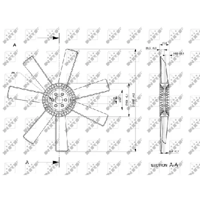 Rotor ventilatora, hlađenje motora NRF NRF 49809 IC-E2719B