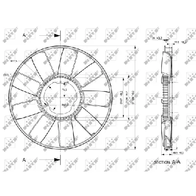 Rotor ventilatora, hlađenje motora NRF NRF 49810 IC-E2719C