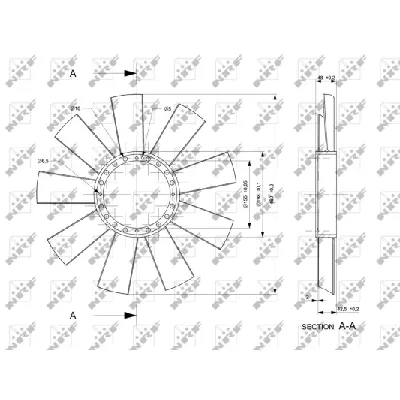 Rotor ventilatora, hlađenje motora NRF NRF 49811 IC-E2719D