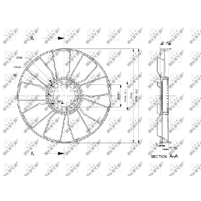 Rotor ventilatora, hlađenje motora NRF NRF 49813 IC-E2719F