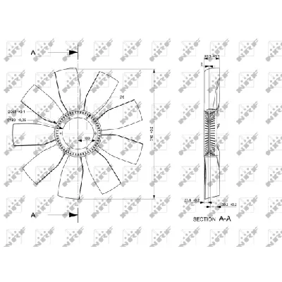 Rotor ventilatora, hlađenje motora NRF NRF 49814 IC-E271A0