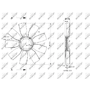 Rotor ventilatora, hlađenje motora NRF NRF 49815 IC-E271A1