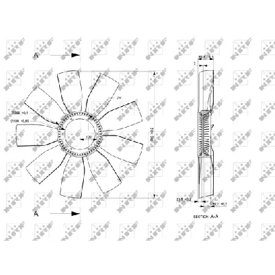 Rotor ventilatora, hlađenje motora NRF NRF 49815 IC-E271A1