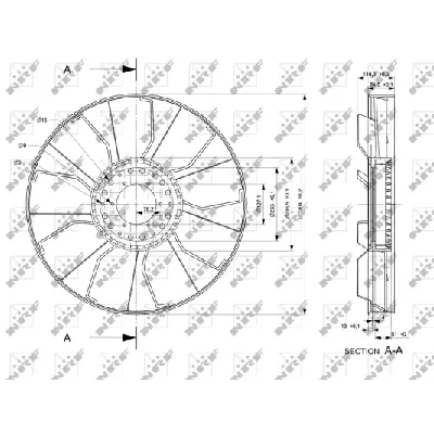 Rotor ventilatora, hlađenje motora NRF NRF 49817 IC-E271A3