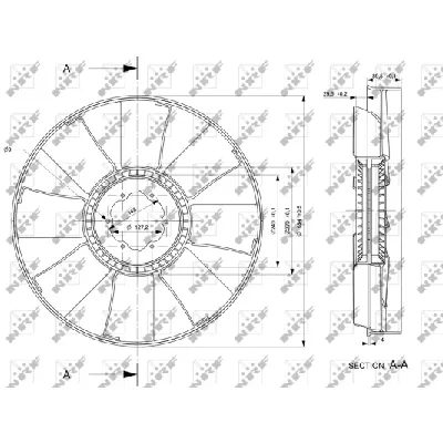 Rotor ventilatora, hlađenje motora NRF NRF 49823 IC-E271A9