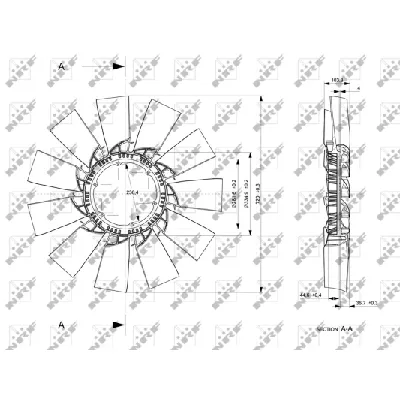 Rotor ventilatora, hlađenje motora NRF NRF 49824 IC-E271AA