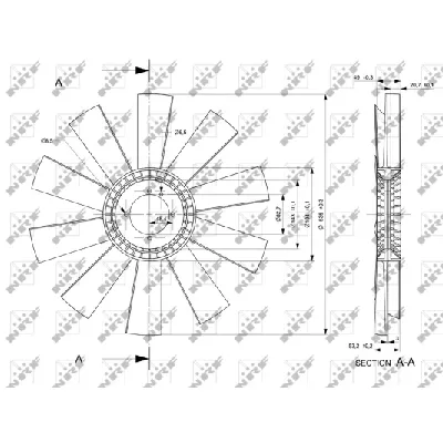 Rotor ventilatora, hlađenje motora NRF NRF 49828 IC-E271AE