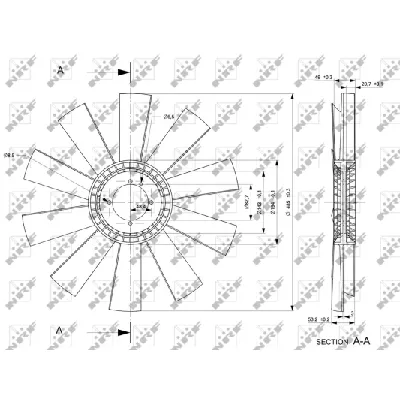 Rotor ventilatora, hlađenje motora NRF NRF 49830 IC-E271AF