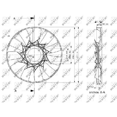 Rotor ventilatora, hlađenje motora NRF NRF 49831 IC-E18D41