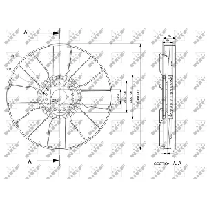 Rotor ventilatora, hlađenje motora NRF NRF 49833 IC-E271B1