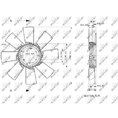 Rotor ventilatora, hlađenje motora NRF NRF 49835 IC-E271B2