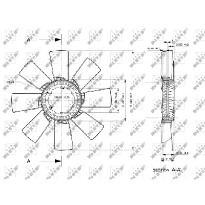 Rotor ventilatora, hlađenje motora NRF NRF 49836 IC-E271B3