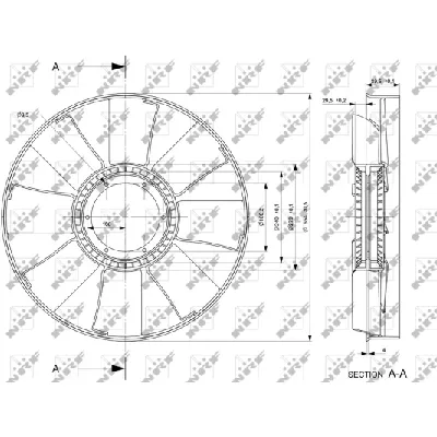 Rotor ventilatora, hlađenje motora NRF NRF 49842 IC-E271B8