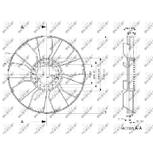 Rotor ventilatora, hlađenje motora NRF NRF 49843 IC-E271B9