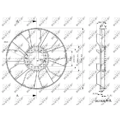 Rotor ventilatora, hlađenje motora NRF NRF 49843 IC-E271B9