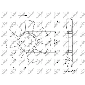 Rotor ventilatora, hlađenje motora NRF NRF 49844 IC-E271BA