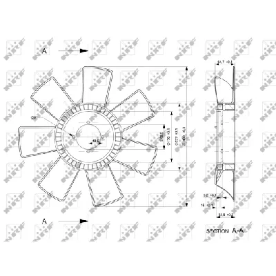 Rotor ventilatora, hlađenje motora NRF NRF 49844 IC-E271BA