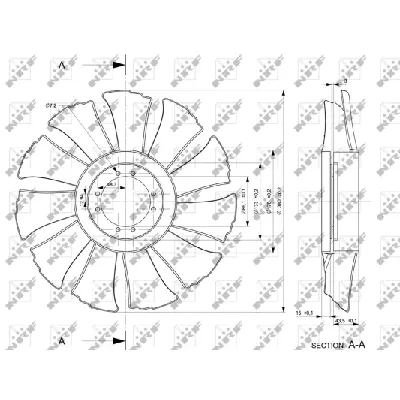 Rotor ventilatora, hlađenje motora NRF NRF 49846 IC-E271BC