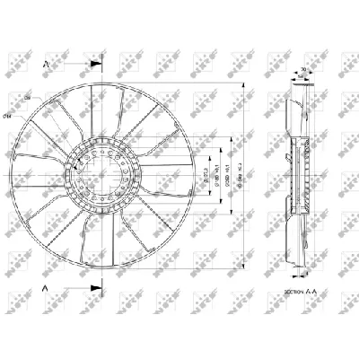 Rotor ventilatora, hlađenje motora NRF NRF 49848 IC-E271BD