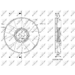 Rotor ventilatora, hlađenje motora NRF NRF 49849 IC-E271BE