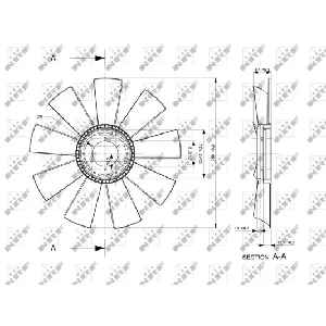 Rotor ventilatora, hlađenje motora NRF NRF 49854 IC-E18D43