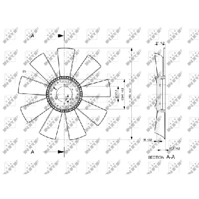 Rotor ventilatora, hlađenje motora NRF NRF 49854 IC-E18D43