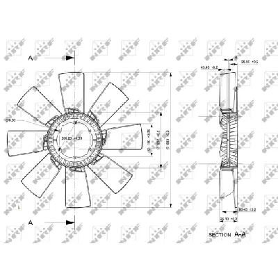 Rotor ventilatora, hlađenje motora NRF NRF 49858 IC-E271C6