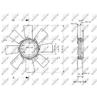 Rotor ventilatora, hlađenje motora NRF NRF 49859 IC-E271C7