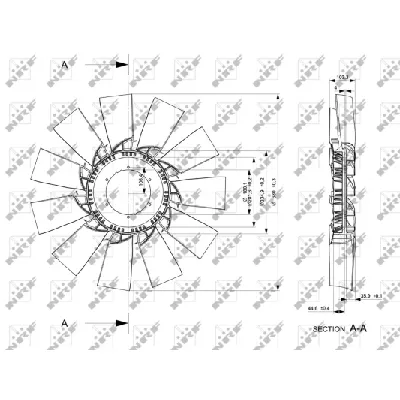 Rotor ventilatora, hlađenje motora NRF NRF 49860 IC-E271C8