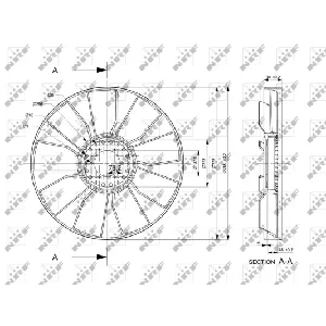 Rotor ventilatora, hlađenje motora NRF NRF 49865 IC-E271CD