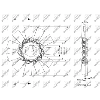 Rotor ventilatora, hlađenje motora NRF NRF 49866 IC-E271CE