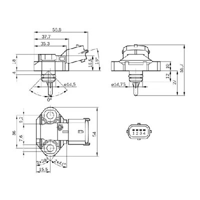 Senzor, pritisak goriva BOSCH 0 261 230 112 IC-C09B6C