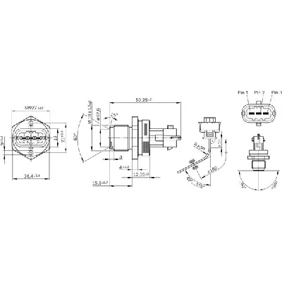 Senzor, pritisak goriva BOSCH 0 281 002 907 IC-C6717E