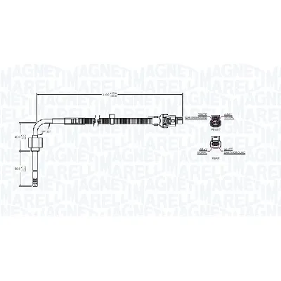 Senzor, temperatura izduvnih gasova MAGNETI MARELLI 172000179010 IC-F86674