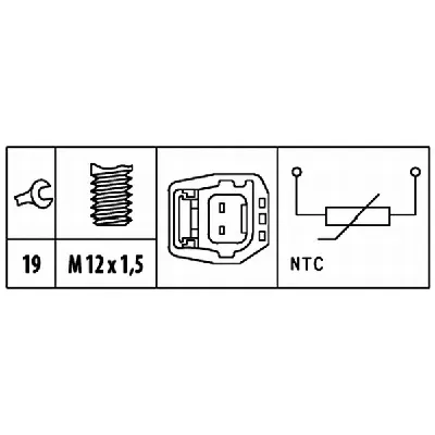 Senzor, temperatura rashladne tečnosti HELLA 6PT009 309-461 IC-D20D1A