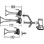 Sirena HELLA 3PD003 001-671 IC-DABEA7