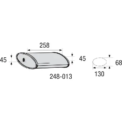 Srednji izduvni lonac, univerzalni BOSAL BOS248-013 IC-B0687E