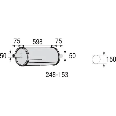 Srednji izduvni lonac, univerzalni BOSAL BOS248-153 IC-A87373