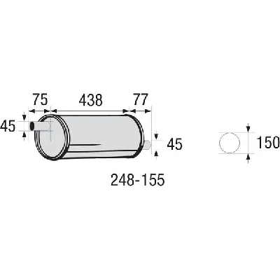 Srednji izduvni lonac, univerzalni BOSAL BOS248-155 IC-C407AC