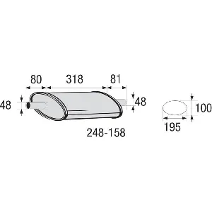 Srednji izduvni lonac, univerzalni BOSAL BOS248-158 IC-B4E25B