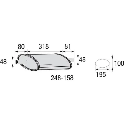 Srednji izduvni lonac, univerzalni BOSAL BOS248-158 IC-B4E25B