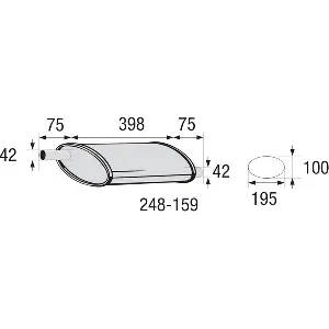 Srednji izduvni lonac, univerzalni BOSAL BOS248-159 IC-C407AD