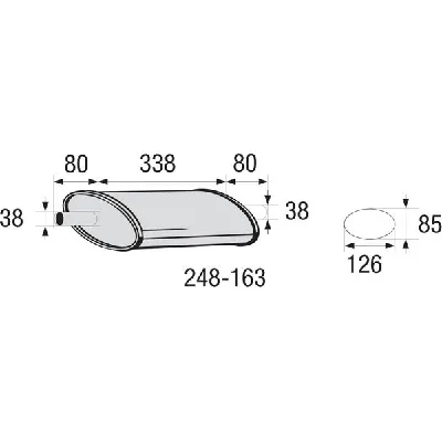 Srednji izduvni lonac, univerzalni BOSAL BOS248-163 IC-C407AF