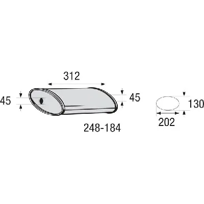 Srednji izduvni lonac, univerzalni BOSAL BOS248-184 IC-C407B1