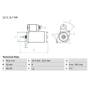 Starter BOSCH 0 986 010 530 IC-636369
